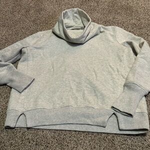 Athleta Funnel Neck Cowl Neck Sweater Heather Gray Long Sleeve Small Small